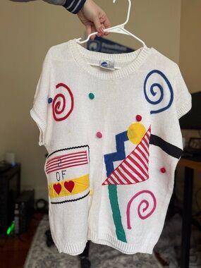 VTG funky 80s style sweater vest / 20W